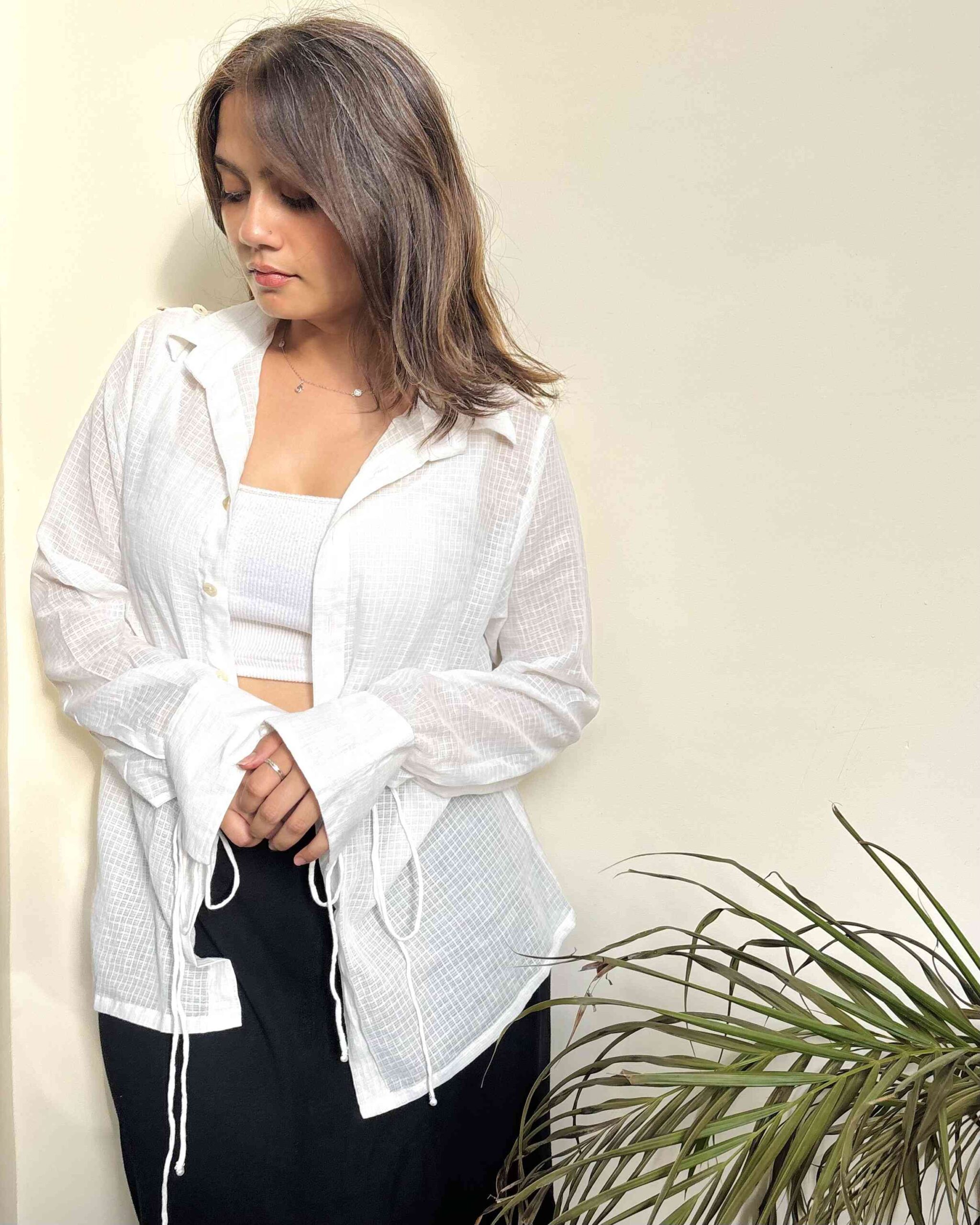 Front (1) Aura Shirt - Pearl White - Image 1