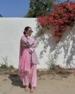 Noor Farsi Set - Printed Pink (with dupatta) - Image 7