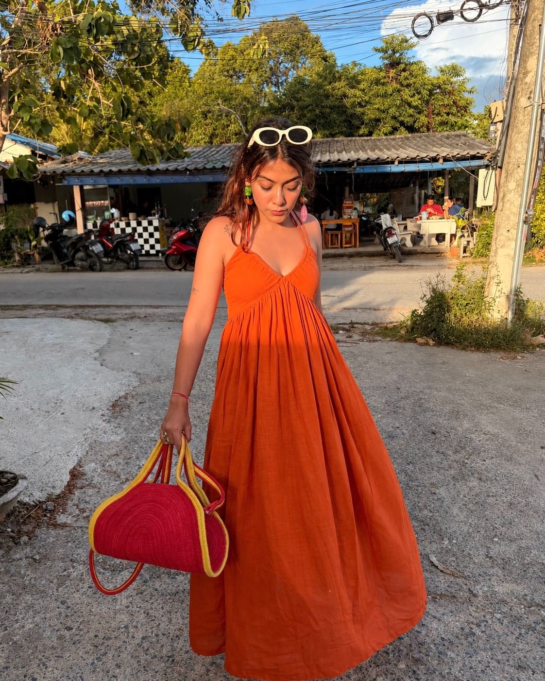 womensethnicwear_boho_clothing_maskali14 Orange Candy Dress - Image 1