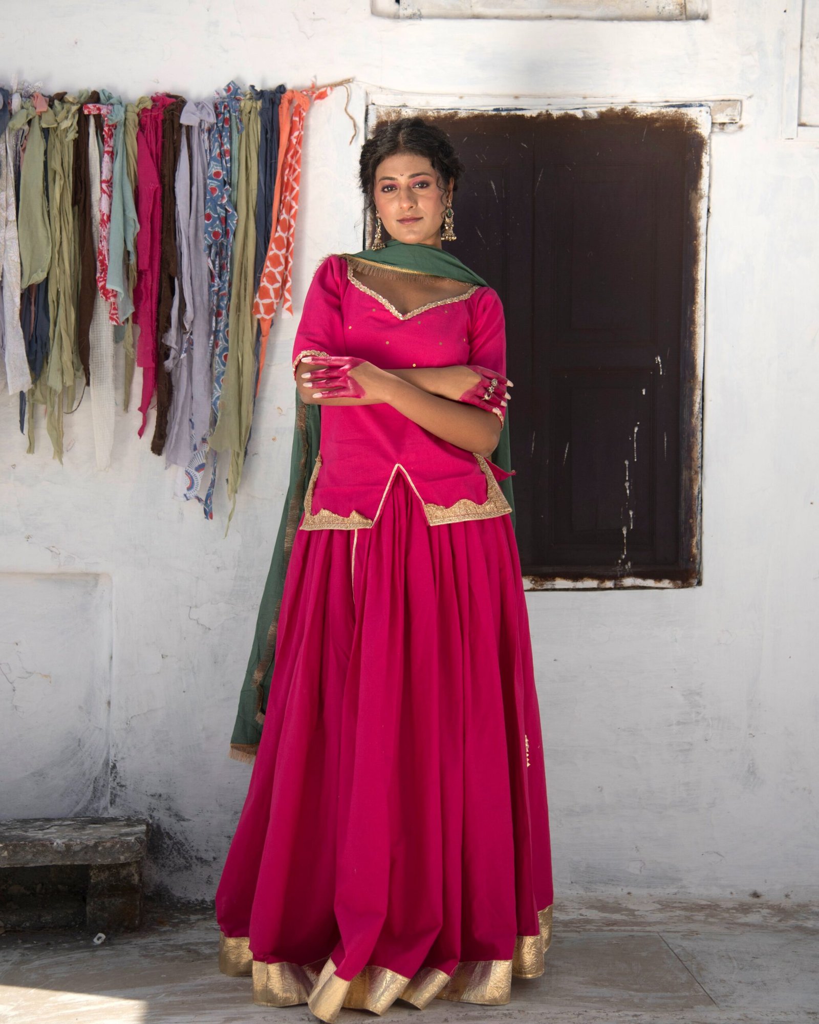 womensethnicwear_boho_clothing_maskali43 Gulaab Lehenga Set - Image 1