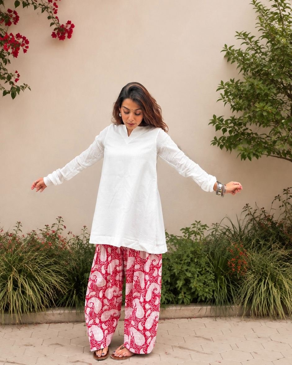 womensethnicwear_boho_clothing_maskali7 Begum Farshi Set - Image 1